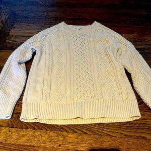 Crew cuts off white cable sweater size L (10-11 yrs) in great condition